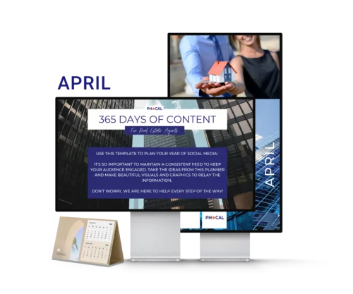 Shop Social Media Content Calendar for Real Estate Agents April 2022