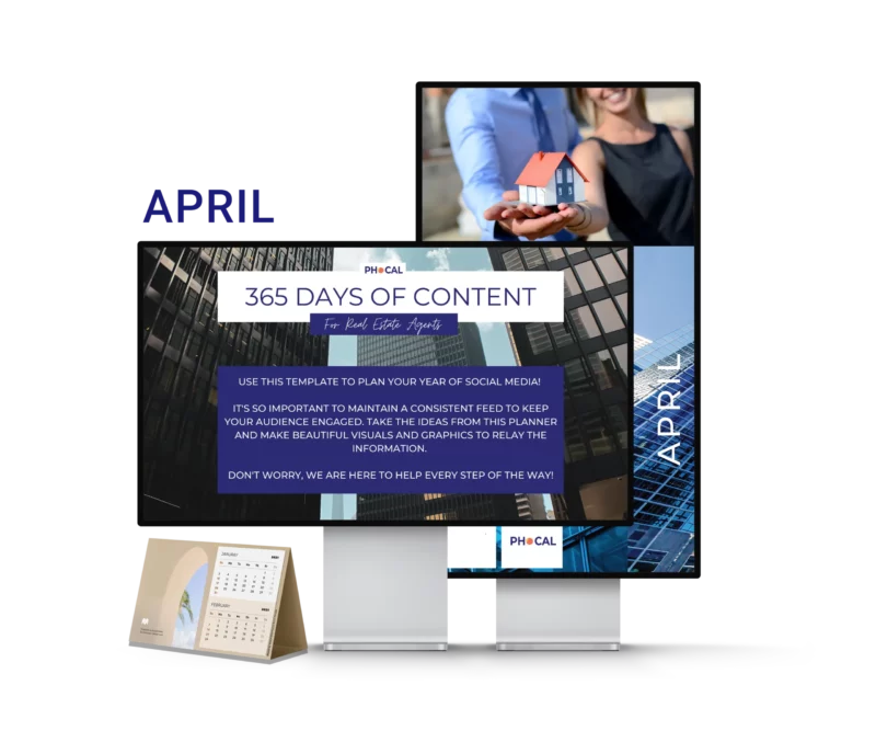 Shop Social Media Content Calendar for Real Estate Agents April 2022