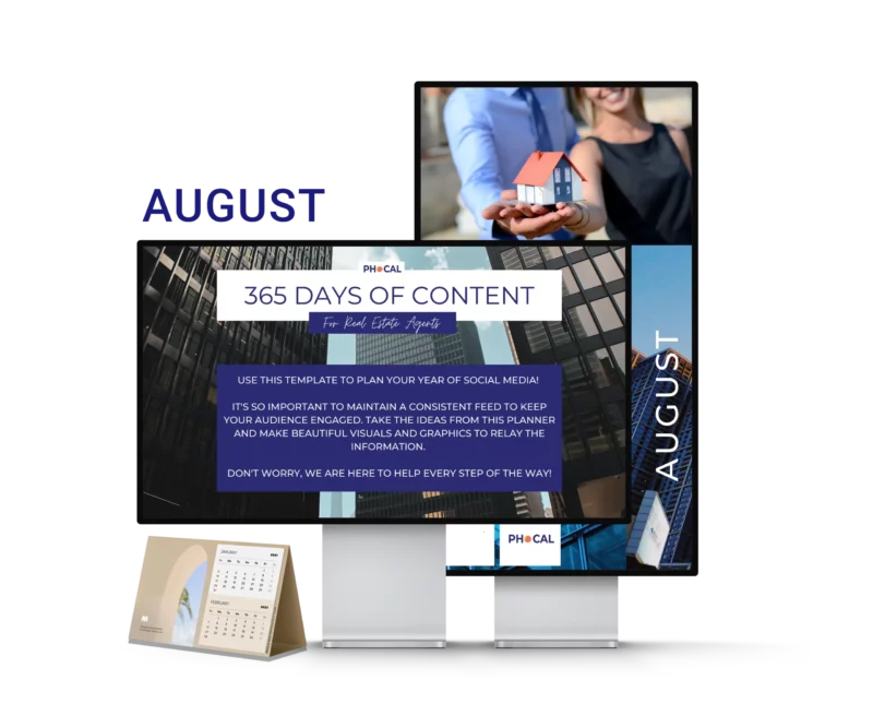 Shop Social Media Content Calendar for Real Estate Agents August 2022