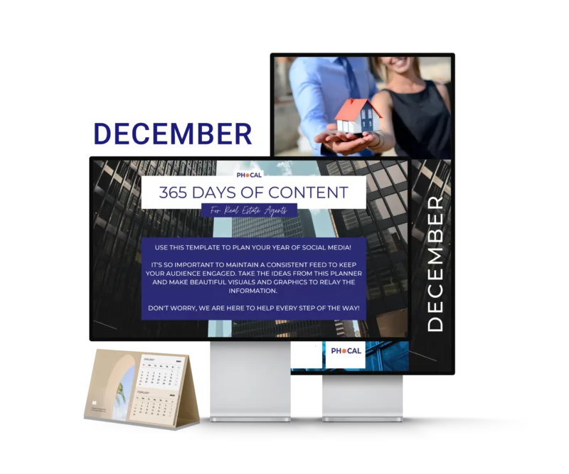 Shop Social Media Content Calendar for Real Estate Agents December 2022