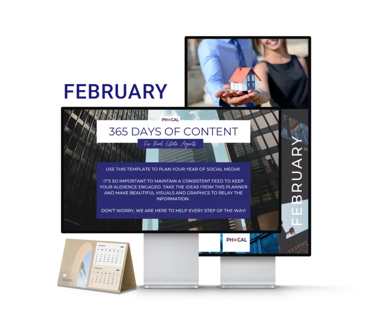 Shop Social Media Content Calendar for Real Estate Agents February 2022