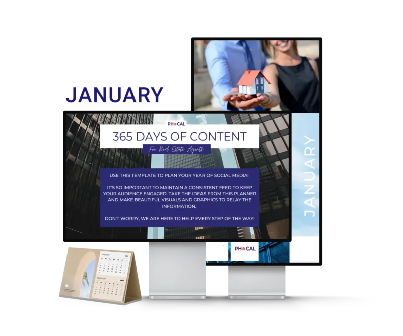 Shop Social Media Content Calendar for Real Estate Agents January 2022