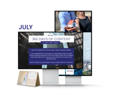 Shop Social Media Content Calendar for Real Estate Agents July 2022