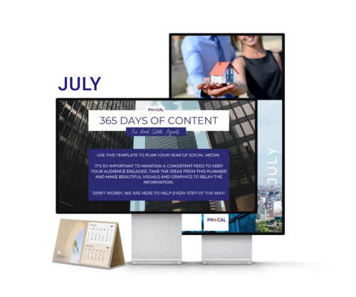 Shop Social Media Content Calendar for Real Estate Agents July 2022