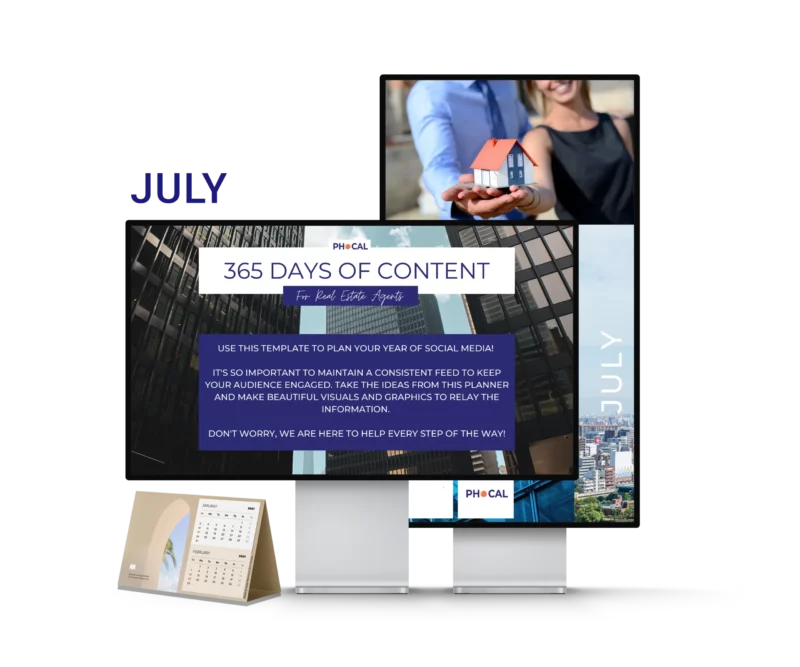 Shop Social Media Content Calendar for Real Estate Agents July 2022