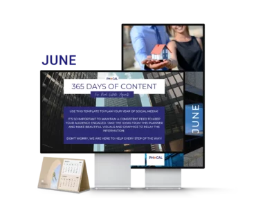Shop Social Media Content Calendar for Real Estate Agents June 2022