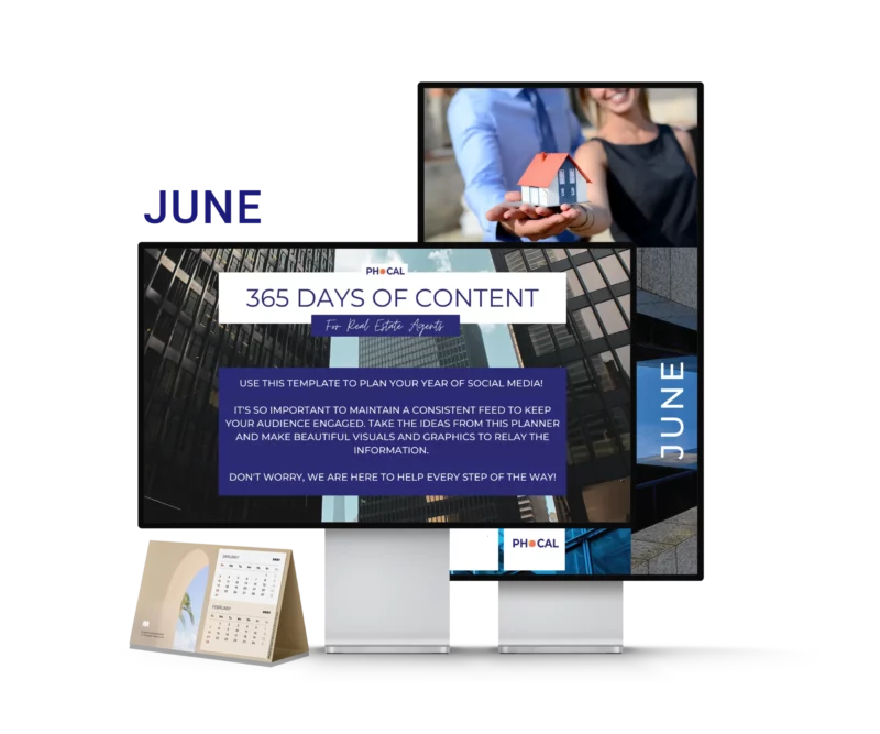 Shop Social Media Content Calendar for Real Estate Agents June 2022