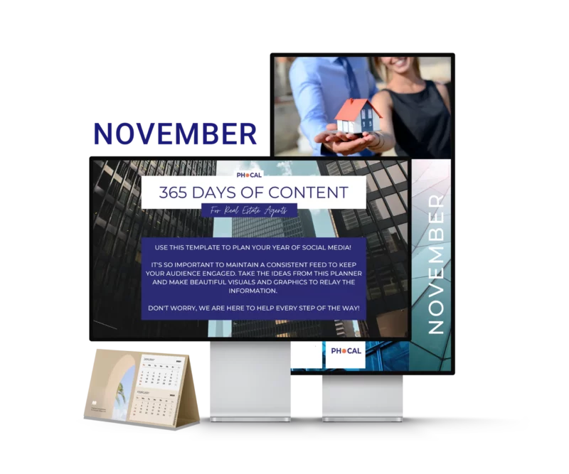 Shop Social Media Content Calendar for Real Estate Agents November 2022